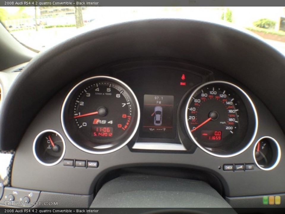 Black Interior Gauges for the 2008 Audi RS4 4.2 quattro Convertible #65205744