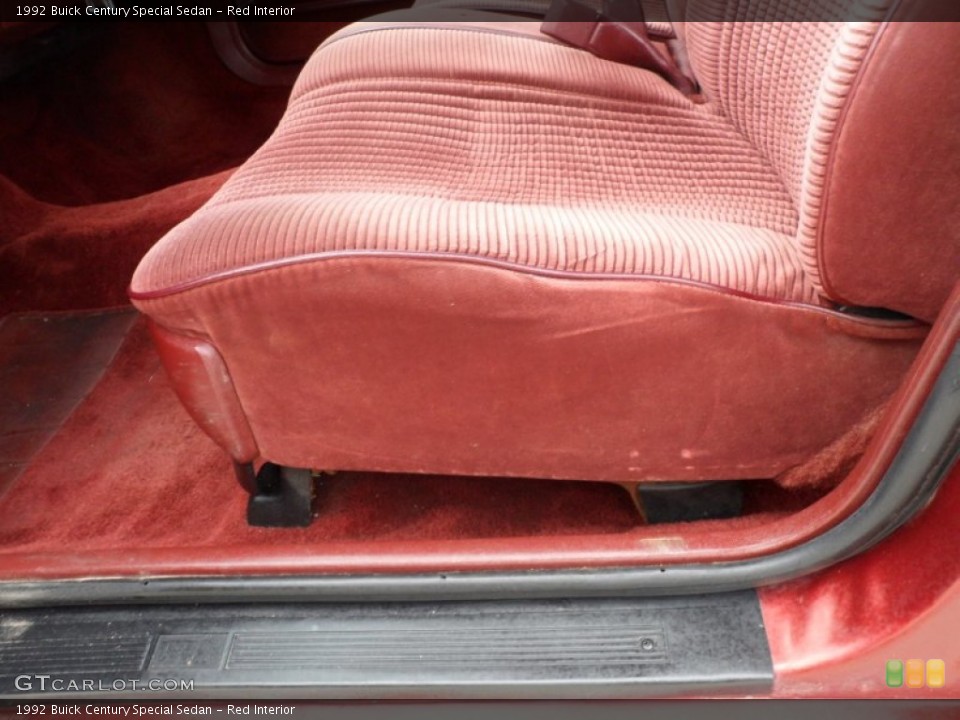Red Interior Front Seat for the 1992 Buick Century Special Sedan #65215111