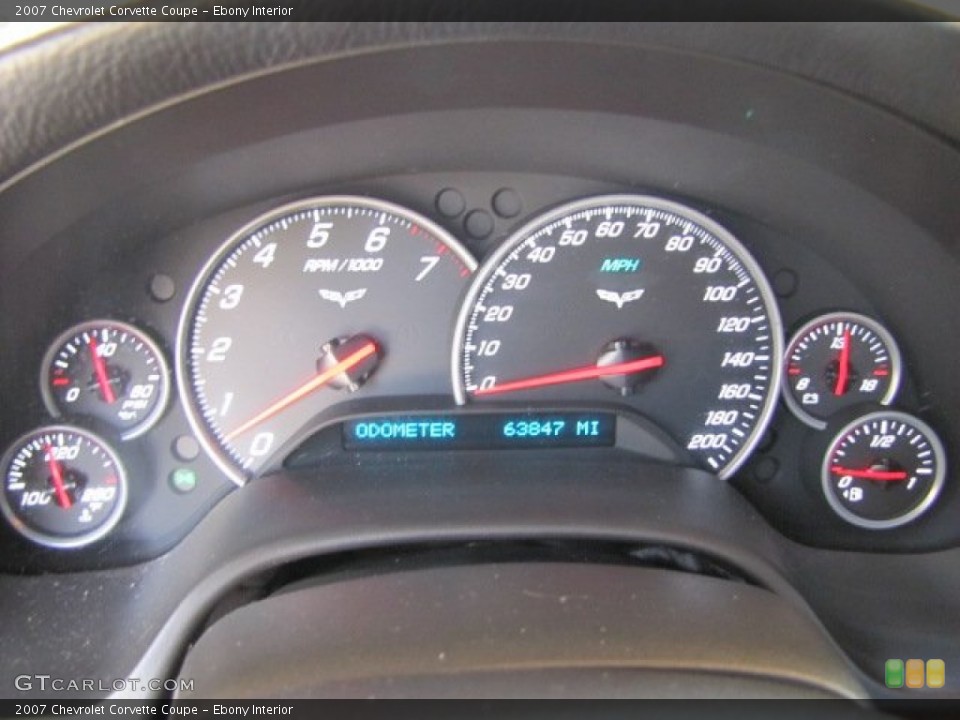 Ebony Interior Gauges for the 2007 Chevrolet Corvette Coupe #65215388