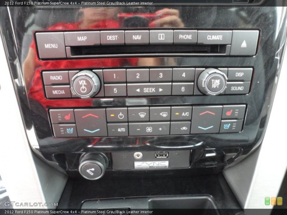 Platinum Steel Gray/Black Leather Interior Controls for the 2012 Ford F150 Platinum SuperCrew 4x4 #65221174