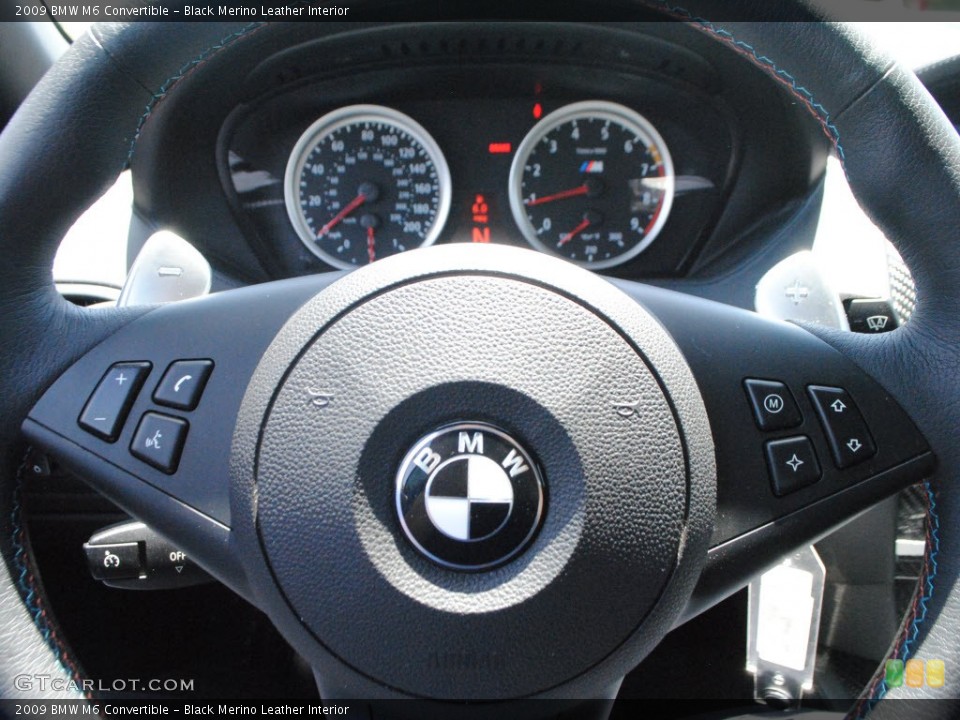 Black Merino Leather Interior Steering Wheel for the 2009 BMW M6 Convertible #65237924