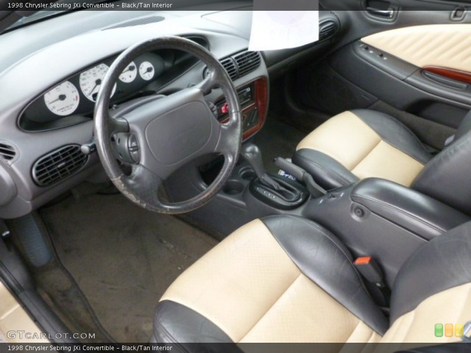 Black/Tan Interior Prime Interior for the 1998 Chrysler Sebring JXi Convertible #65239553