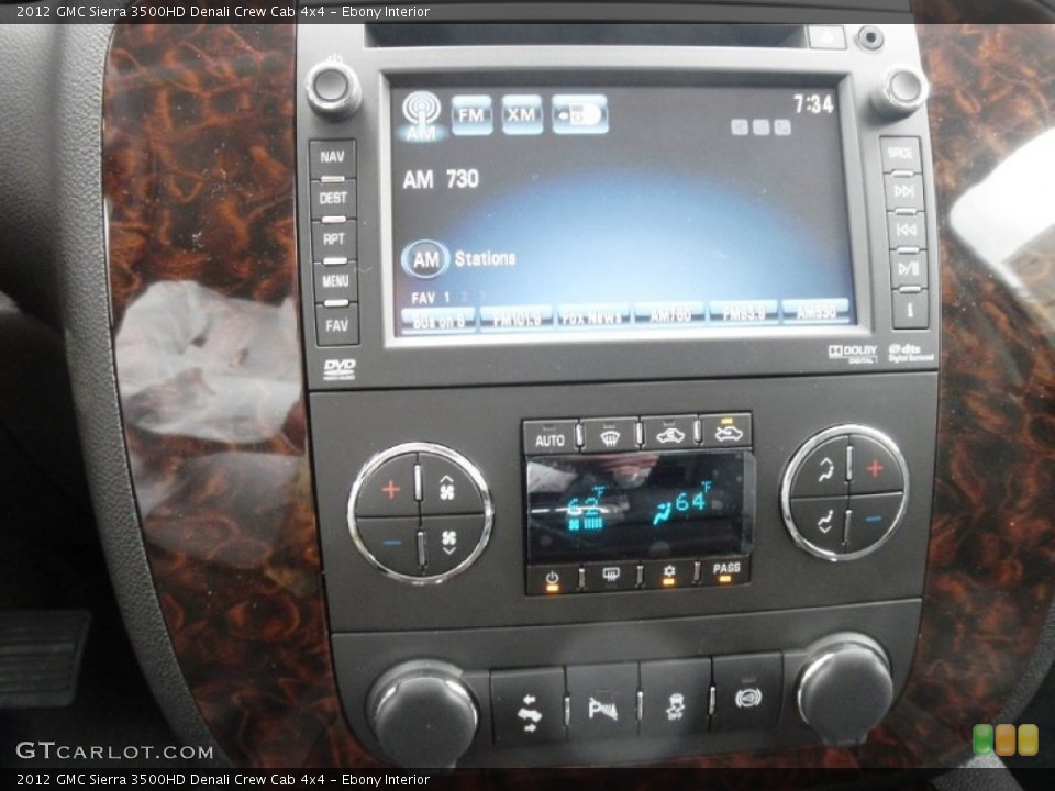 Ebony Interior Controls for the 2012 GMC Sierra 3500HD Denali Crew Cab 4x4 #65241485
