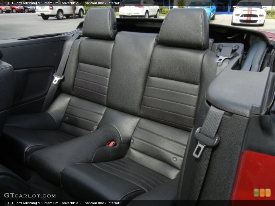 Charcoal Black Interior Rear Seat for the 2011 Ford Mustang V6 Premium Convertible #65281703