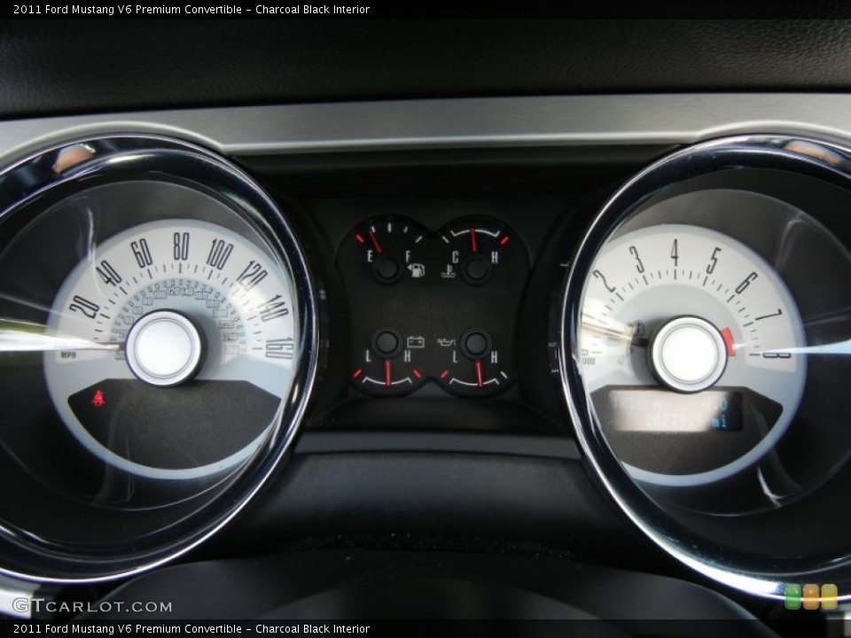 Charcoal Black Interior Gauges for the 2011 Ford Mustang V6 Premium Convertible #65281745