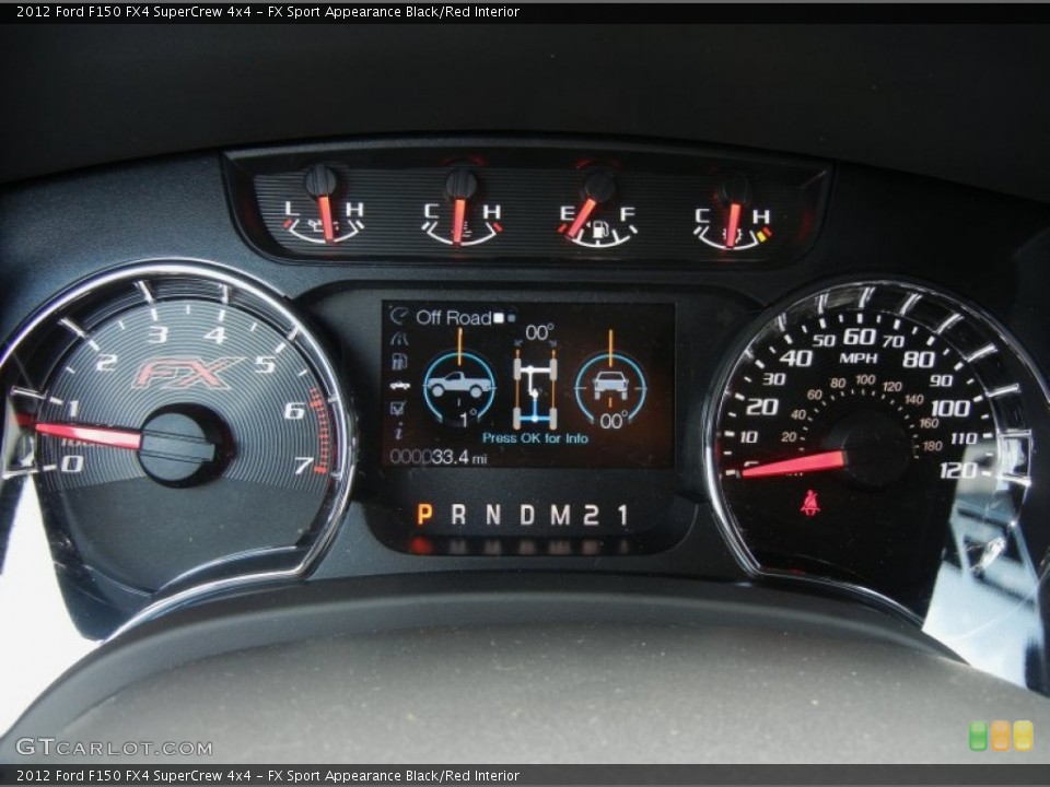 FX Sport Appearance Black/Red Interior Gauges for the 2012 Ford F150 FX4 SuperCrew 4x4 #65283803
