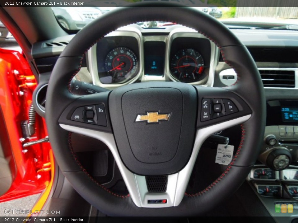 Black Interior Steering Wheel for the 2012 Chevrolet Camaro ZL1 #65285591