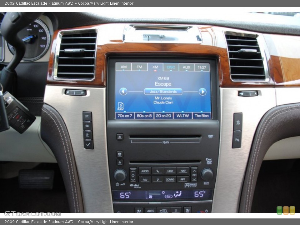 Cocoa/Very Light Linen Interior Controls for the 2009 Cadillac Escalade Platinum AWD #65291689