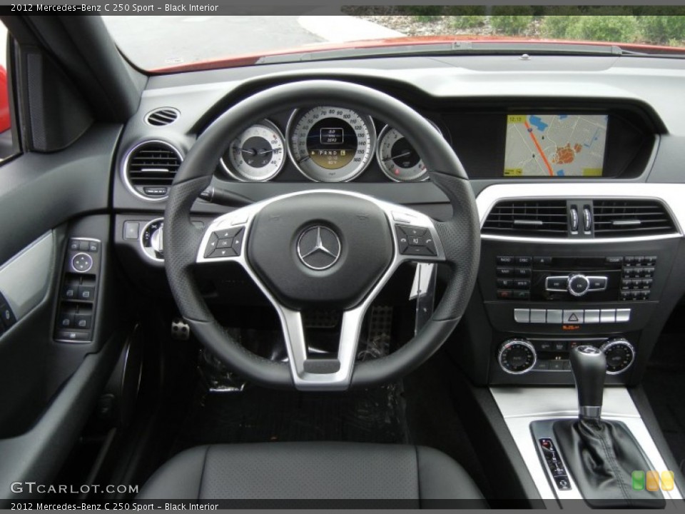 Black Interior Steering Wheel for the 2012 Mercedes-Benz C 250 Sport #65291921