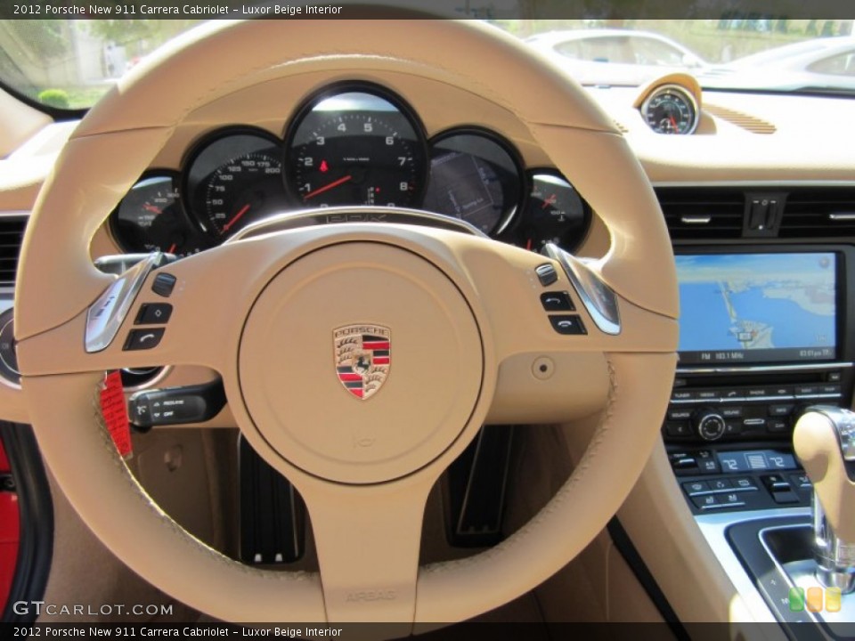 Luxor Beige Interior Steering Wheel for the 2012 Porsche New 911 Carrera Cabriolet #65293712