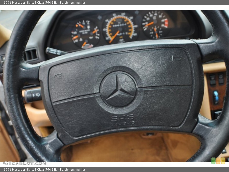 Parchment Interior Steering Wheel for the 1991 Mercedes-Benz S Class 560 SEL #65301215