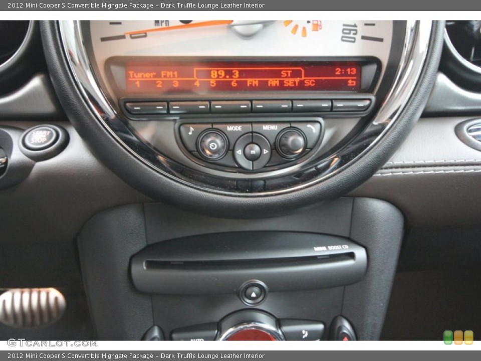 Dark Truffle Lounge Leather Interior Controls for the 2012 Mini Cooper S Convertible Highgate Package #65303744