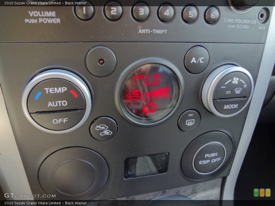 Black Interior Controls for the 2010 Suzuki Grand Vitara Limited #65308358