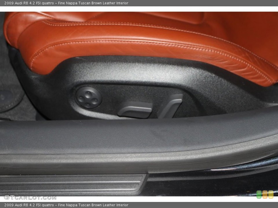Fine Nappa Tuscan Brown Leather Interior Controls for the 2009 Audi R8 4.2 FSI quattro #65320523