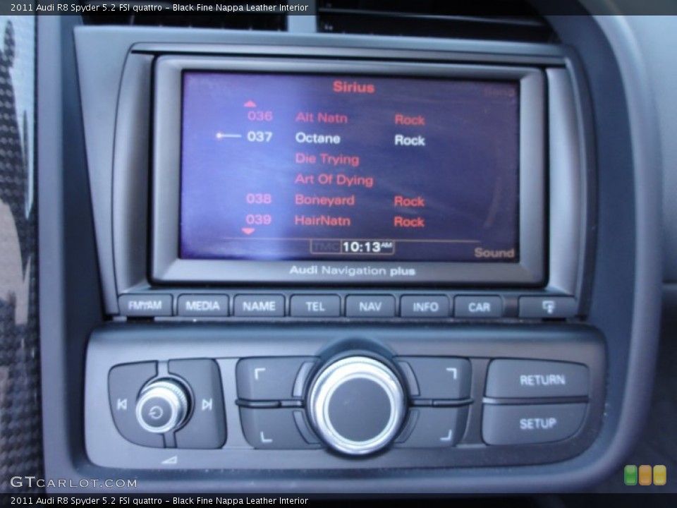 Black Fine Nappa Leather Interior Controls for the 2011 Audi R8 Spyder 5.2 FSI quattro #65342517