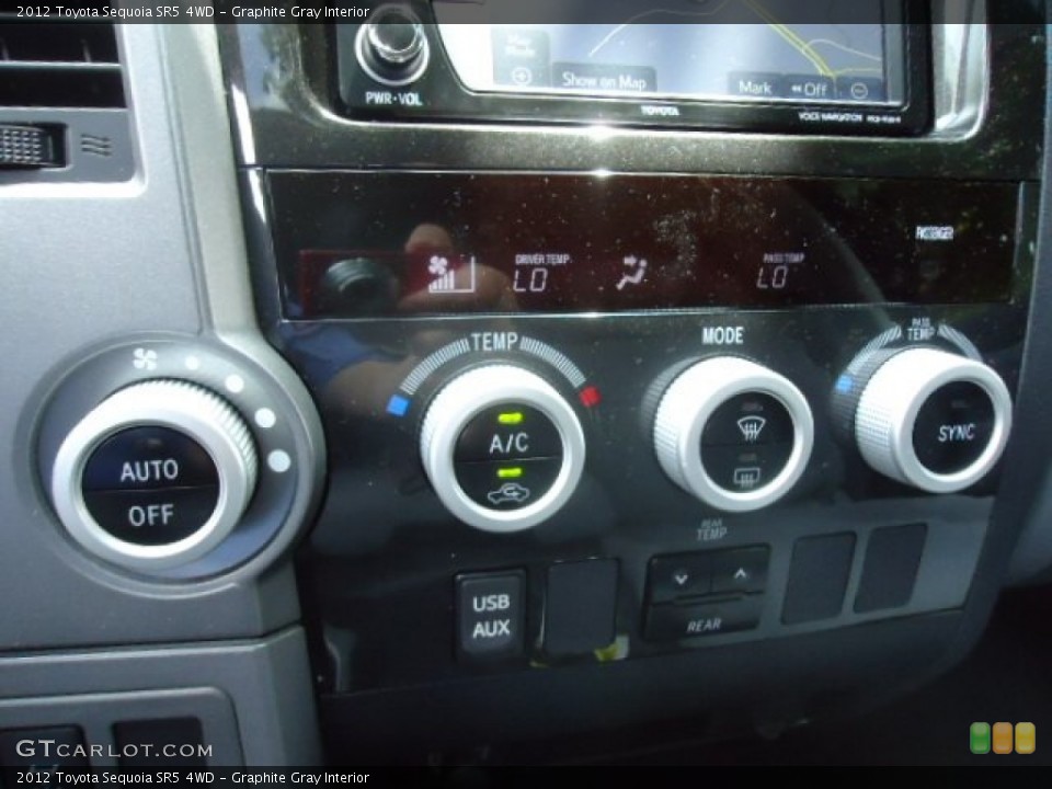 Graphite Gray Interior Controls for the 2012 Toyota Sequoia SR5 4WD #65357469