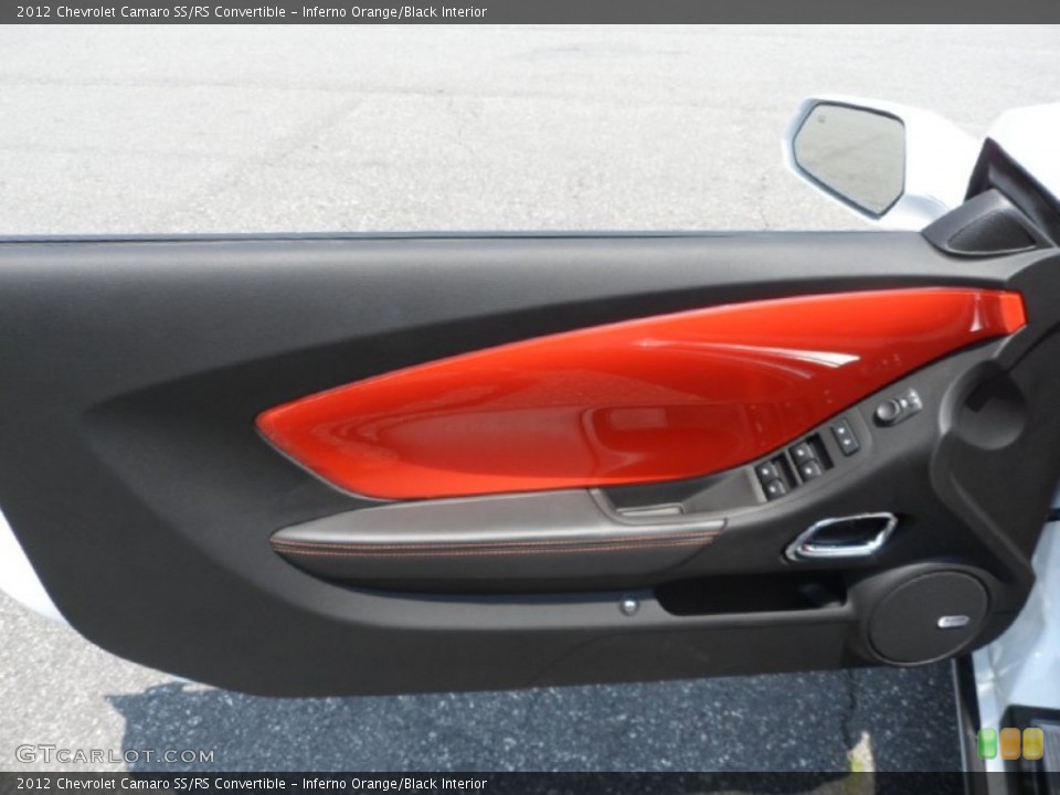 Inferno Orange/Black Interior Door Panel for the 2012 Chevrolet Camaro SS/RS Convertible #65364657