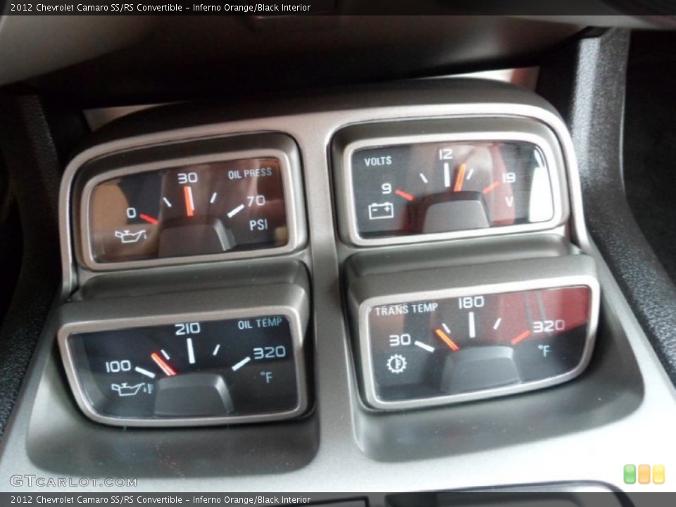 Inferno Orange/Black Interior Gauges for the 2012 Chevrolet Camaro SS/RS Convertible #65364762
