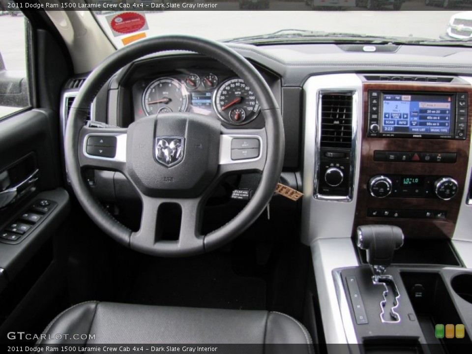 Dark Slate Gray Interior Dashboard for the 2011 Dodge Ram 1500 Laramie Crew Cab 4x4 #65374701