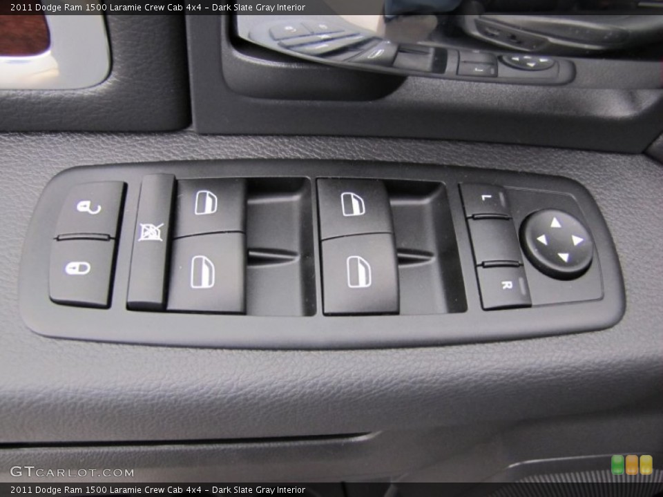 Dark Slate Gray Interior Controls for the 2011 Dodge Ram 1500 Laramie Crew Cab 4x4 #65374758