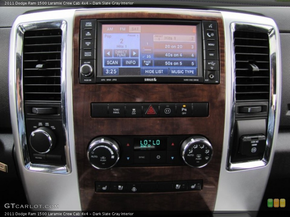 Dark Slate Gray Interior Controls for the 2011 Dodge Ram 1500 Laramie Crew Cab 4x4 #65374788