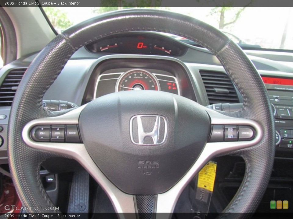 Black Interior Steering Wheel for the 2009 Honda Civic Si Coupe #65384043