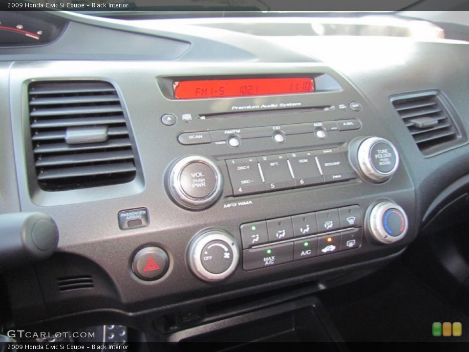 Black Interior Controls for the 2009 Honda Civic Si Coupe #65384053