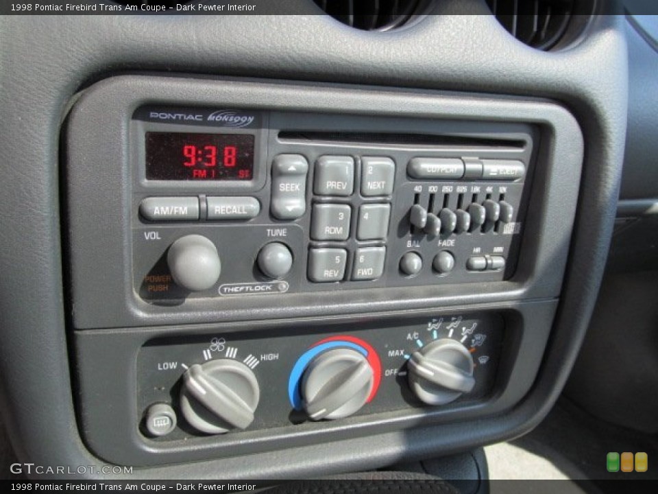 Dark Pewter Interior Controls for the 1998 Pontiac Firebird Trans Am Coupe #65385693