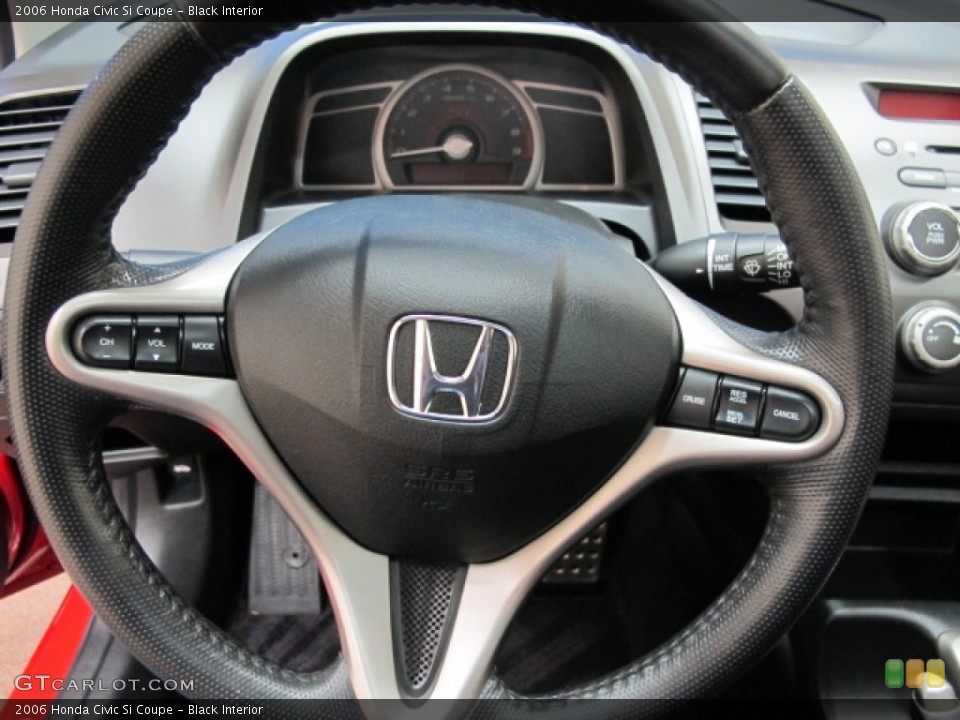 Black Interior Steering Wheel for the 2006 Honda Civic Si Coupe #65395932
