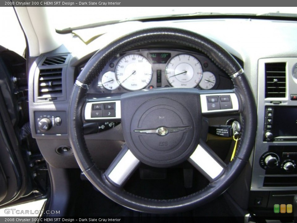 Dark Slate Gray Interior Steering Wheel for the 2008 Chrysler 300 C HEMI SRT Design #65424774
