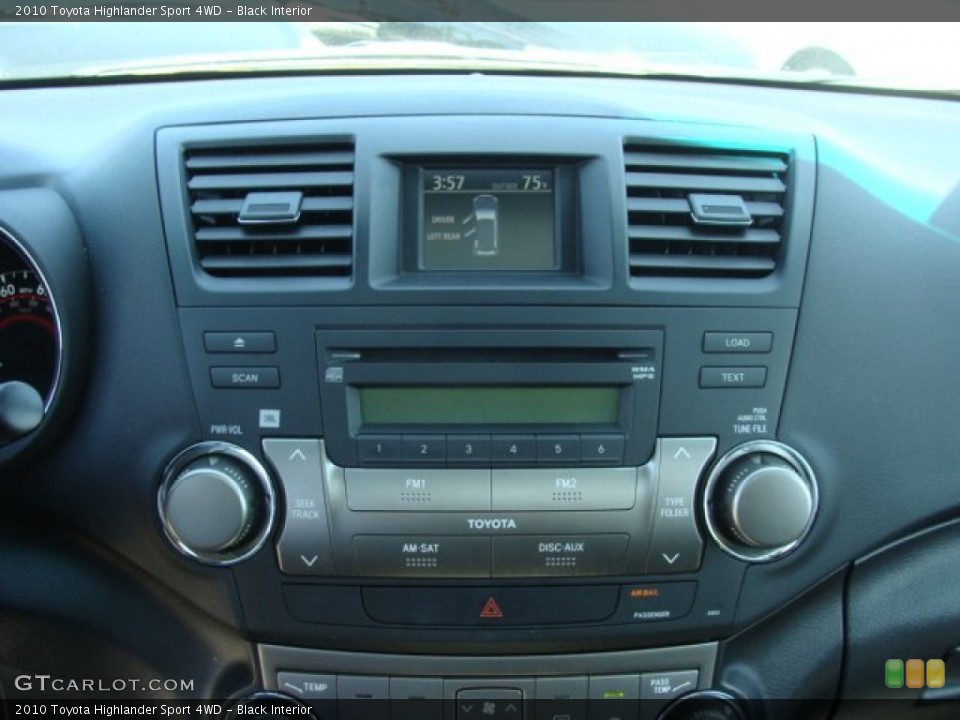 Black Interior Controls for the 2010 Toyota Highlander Sport 4WD #65429070