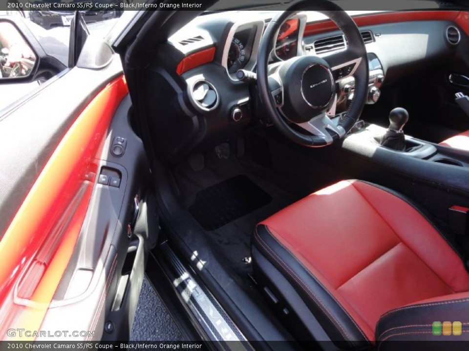 Black/Inferno Orange Interior Photo for the 2010 Chevrolet Camaro SS/RS Coupe #65430183