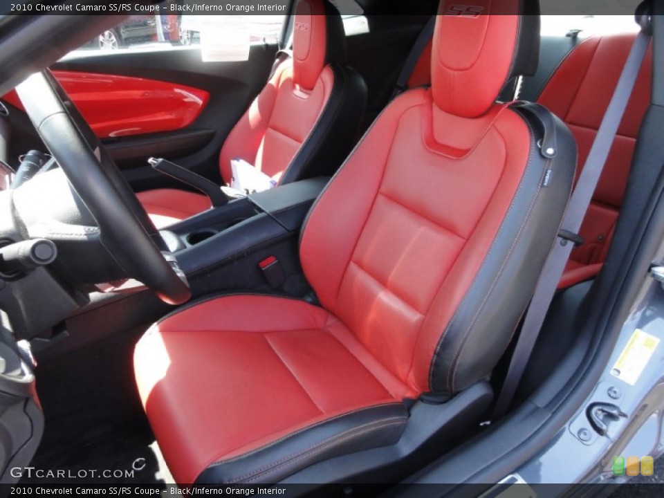 Black/Inferno Orange Interior Front Seat for the 2010 Chevrolet Camaro SS/RS Coupe #65430219