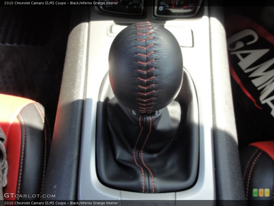 Black/Inferno Orange Interior Transmission for the 2010 Chevrolet Camaro SS/RS Coupe #65430363