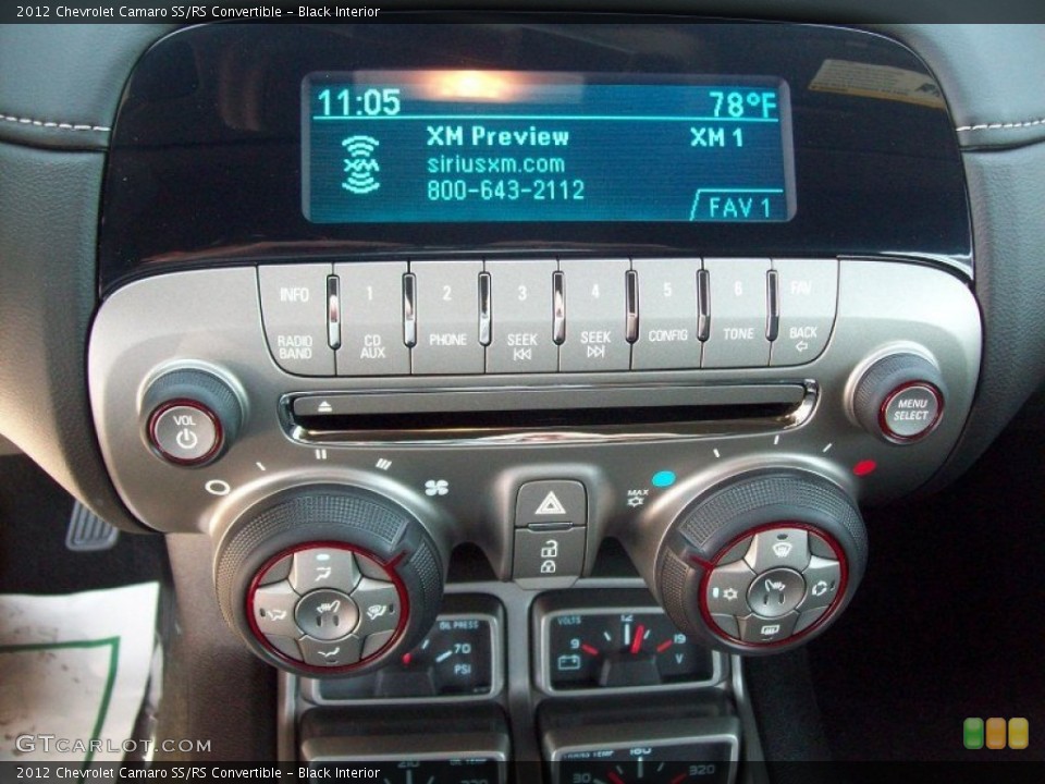 Black Interior Controls for the 2012 Chevrolet Camaro SS/RS Convertible #65446227