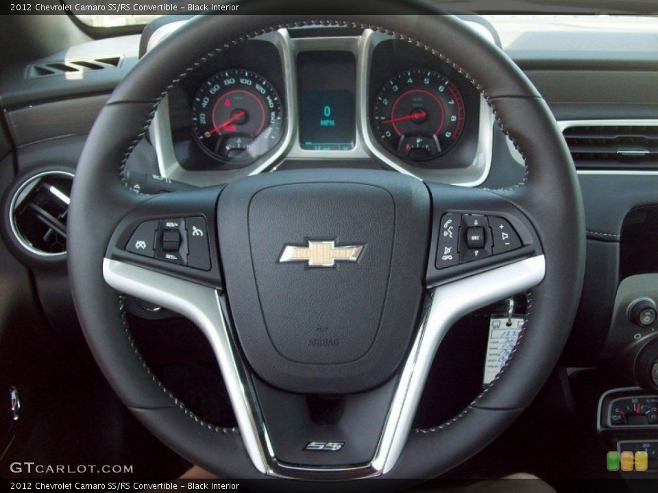 Black Interior Steering Wheel for the 2012 Chevrolet Camaro SS/RS Convertible #65446497