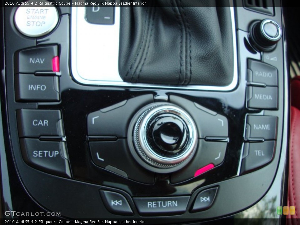 Magma Red Silk Nappa Leather Interior Controls for the 2010 Audi S5 4.2 FSI quattro Coupe #65449342