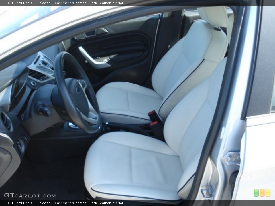Cashmere/Charcoal Black Leather Interior Photo for the 2011 Ford Fiesta SEL Sedan #65462032