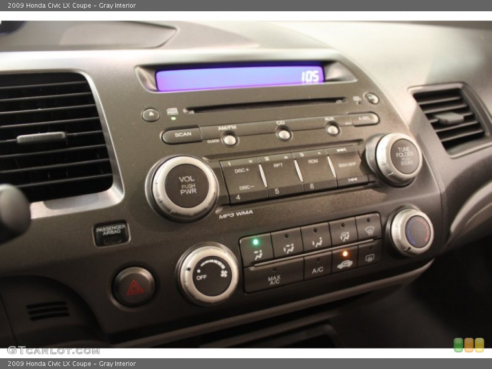 Gray Interior Controls for the 2009 Honda Civic LX Coupe #65464330
