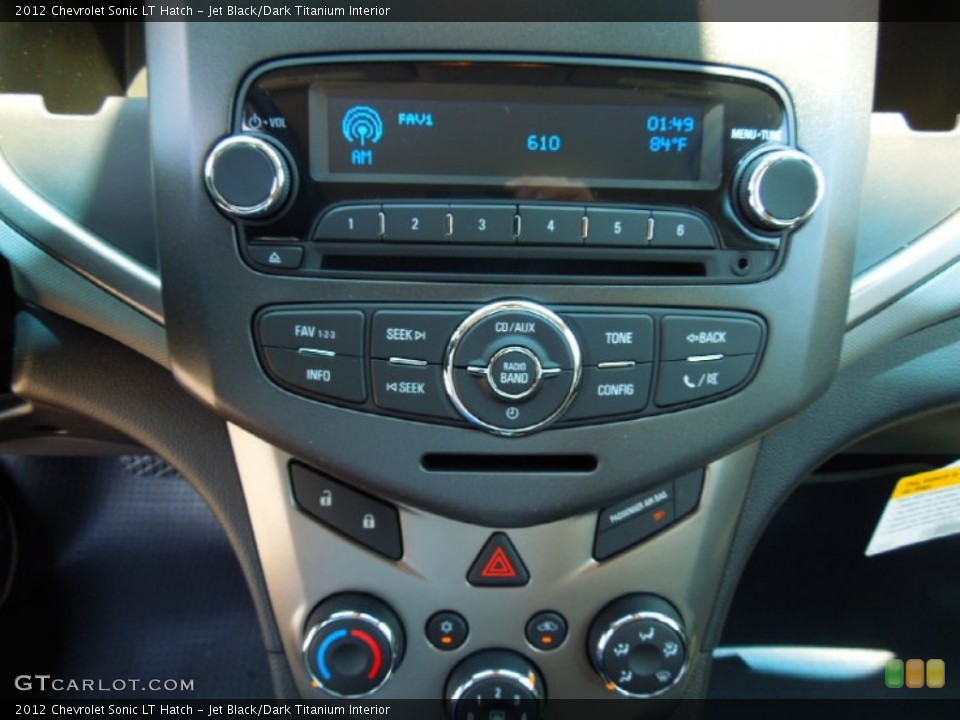 Jet Black/Dark Titanium Interior Controls for the 2012 Chevrolet Sonic LT Hatch #65475063