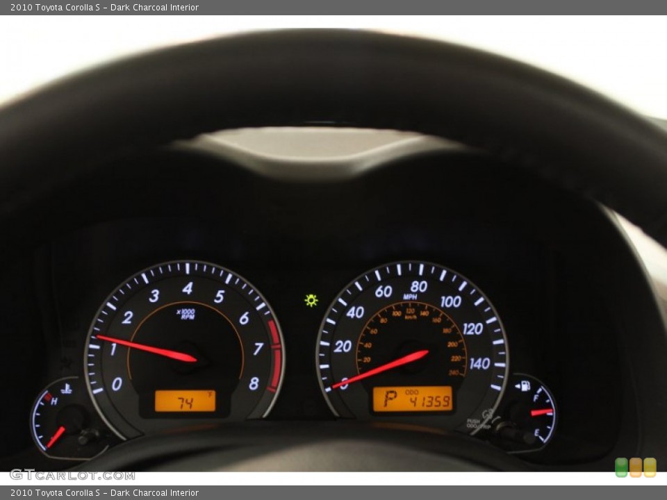 Dark Charcoal Interior Gauges for the 2010 Toyota Corolla S #65477542