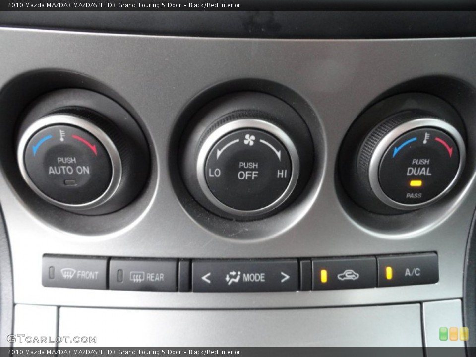 Black/Red Interior Controls for the 2010 Mazda MAZDA3 MAZDASPEED3 Grand Touring 5 Door #65486524