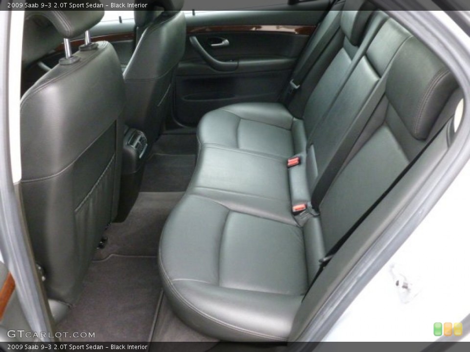Black Interior Rear Seat for the 2009 Saab 9-3 2.0T Sport Sedan #65488225
