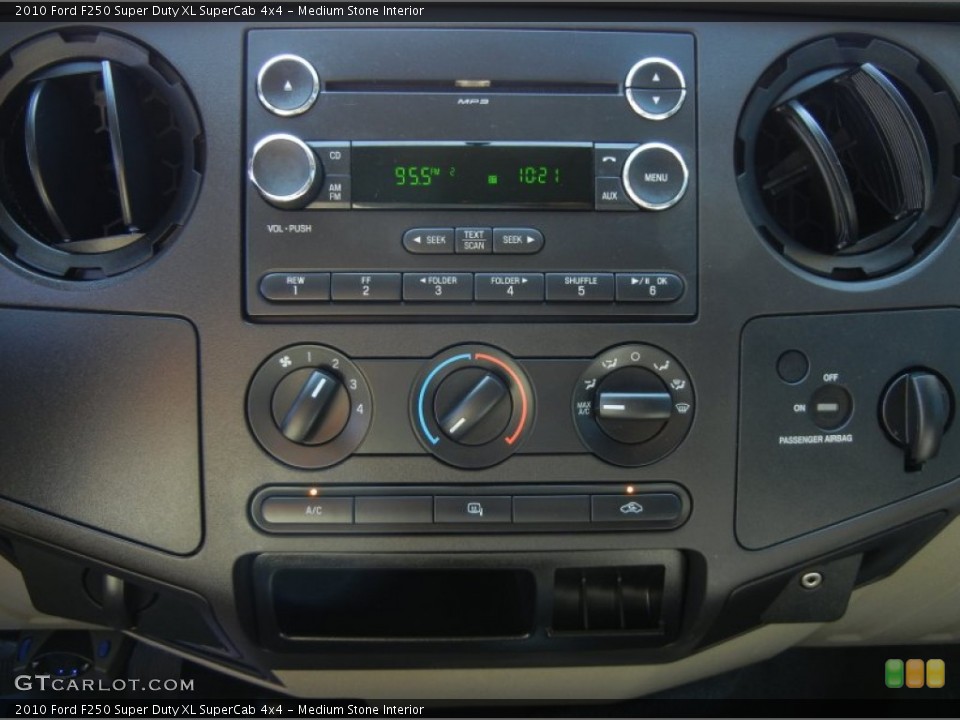 Medium Stone Interior Controls for the 2010 Ford F250 Super Duty XL SuperCab 4x4 #65494141