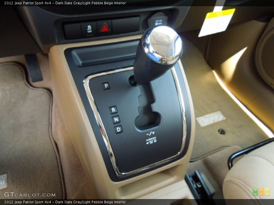 Dark Slate Gray/Light Pebble Beige Interior Transmission for the 2012 Jeep Patriot Sport 4x4 #65494162