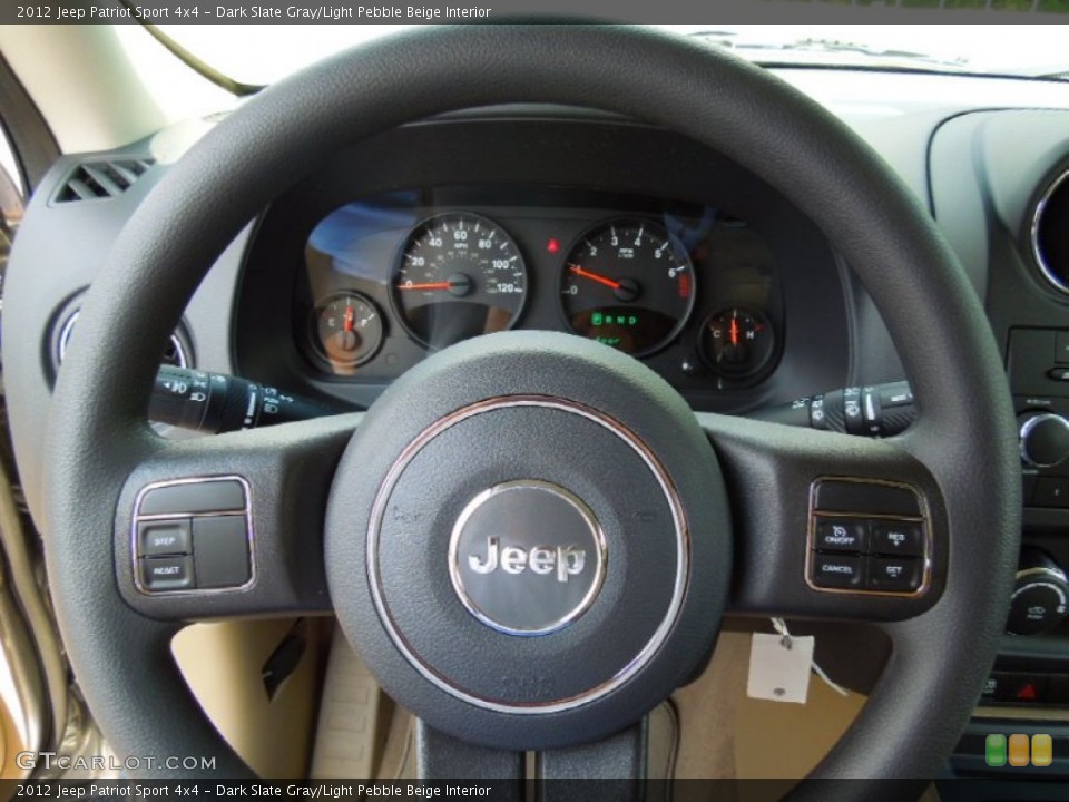 Dark Slate Gray/Light Pebble Beige Interior Steering Wheel for the 2012 Jeep Patriot Sport 4x4 #65494181