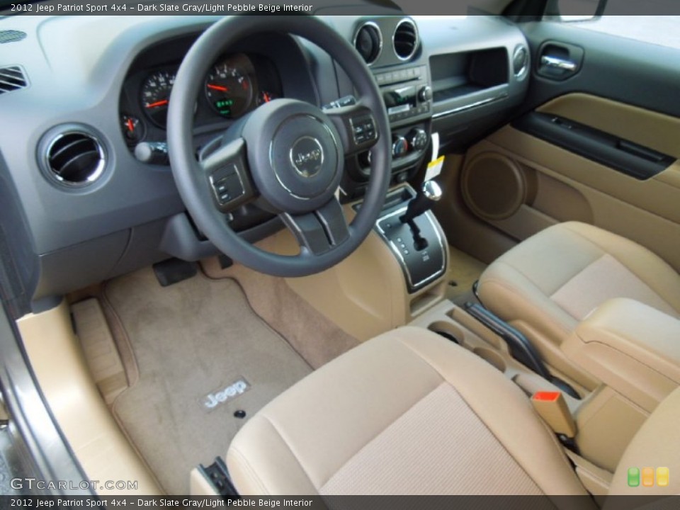 Dark Slate Gray/Light Pebble Beige Interior Prime Interior for the 2012 Jeep Patriot Sport 4x4 #65494294