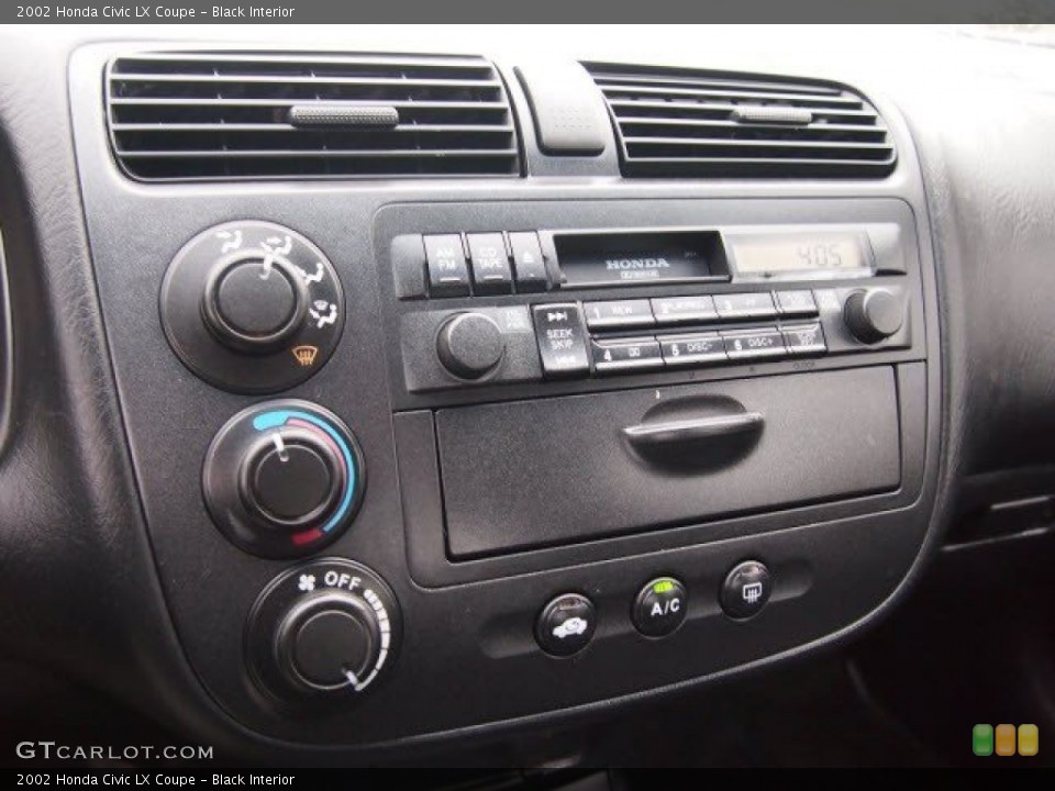 Black Interior Controls for the 2002 Honda Civic LX Coupe #65495773