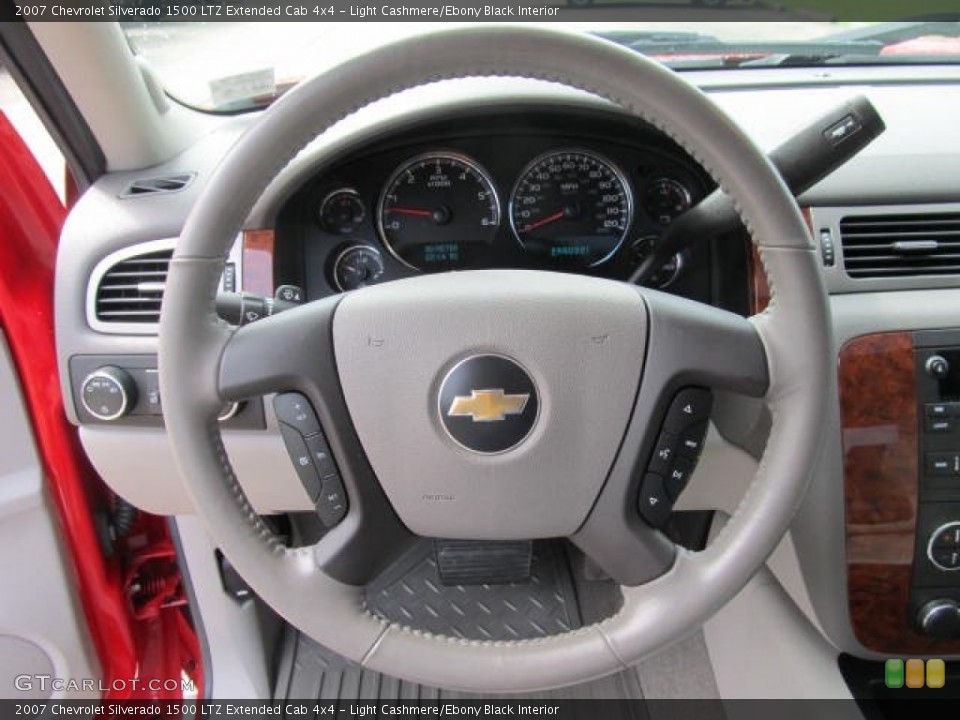 Light Cashmere/Ebony Black Interior Steering Wheel for the 2007 Chevrolet Silverado 1500 LTZ Extended Cab 4x4 #65497517