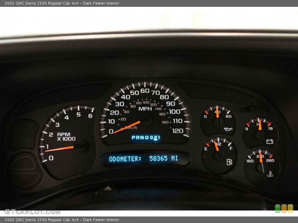 Dark Pewter Interior Gauges for the 2003 GMC Sierra 1500 Regular Cab 4x4 #65497712